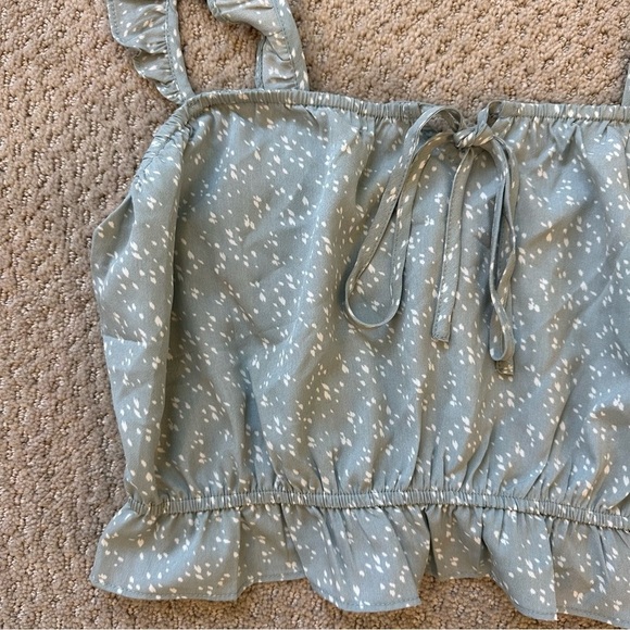 Paper Crane Boho White Artistic Dot Ruffled Two Piece Skirt Set Size Medium - Picture 12 of 16